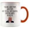 Funny Trump Mom Coffee Mug President Donald Trump Themed Gag Gift for Mom Mother’s Day Novelty Cup $14.99 | Orange Drinkware