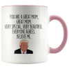 Funny Trump Mom Coffee Mug President Donald Trump Themed Gag Gift for Mom Mother’s Day Novelty Cup $14.99 | Pink Drinkware
