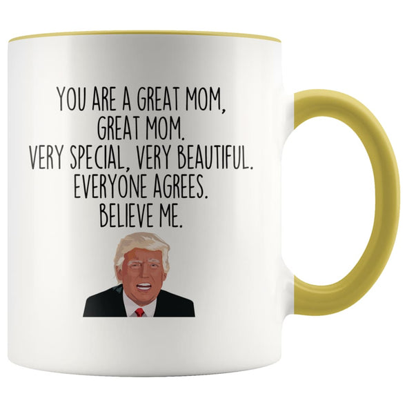 Funny Trump Mom Coffee Mug President Donald Trump Themed Gag Gift for Mom Mother’s Day Novelty Cup $14.99 | Yellow Drinkware
