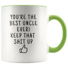 Funny Uncle Gifts: Personalized Best Uncle Ever! Mug | Gift Ideas for Uncle $19.99 | Green Drinkware