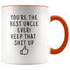 Funny Uncle Gifts: Personalized Best Uncle Ever! Mug | Gift Ideas for Uncle $19.99 | Orange Drinkware