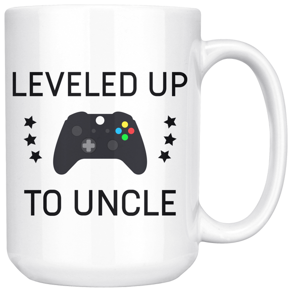 Uncle Pregnancy Announcement New Uncle Gifts: "Leveled Up To Uncle" Tea Cup Coffee Mug 11oz or 15oz