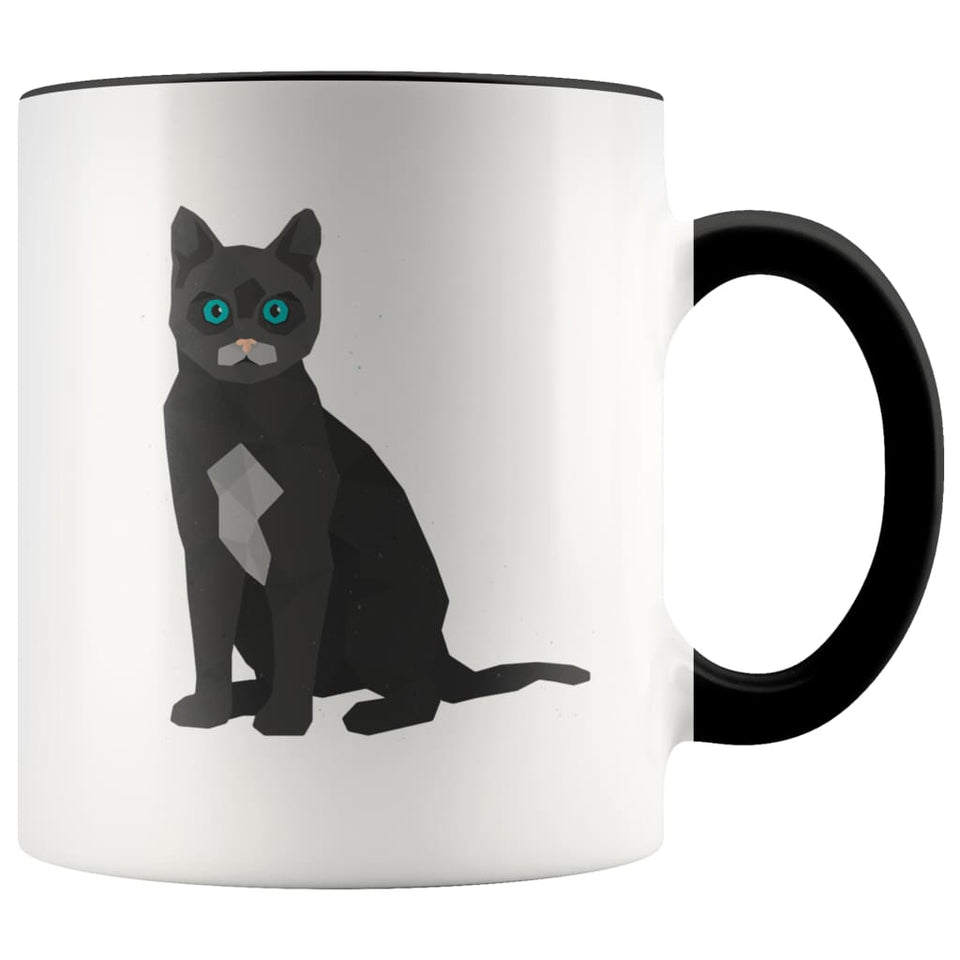 Gift for Cat Lovers - Low Poly Cat Coffee Mug