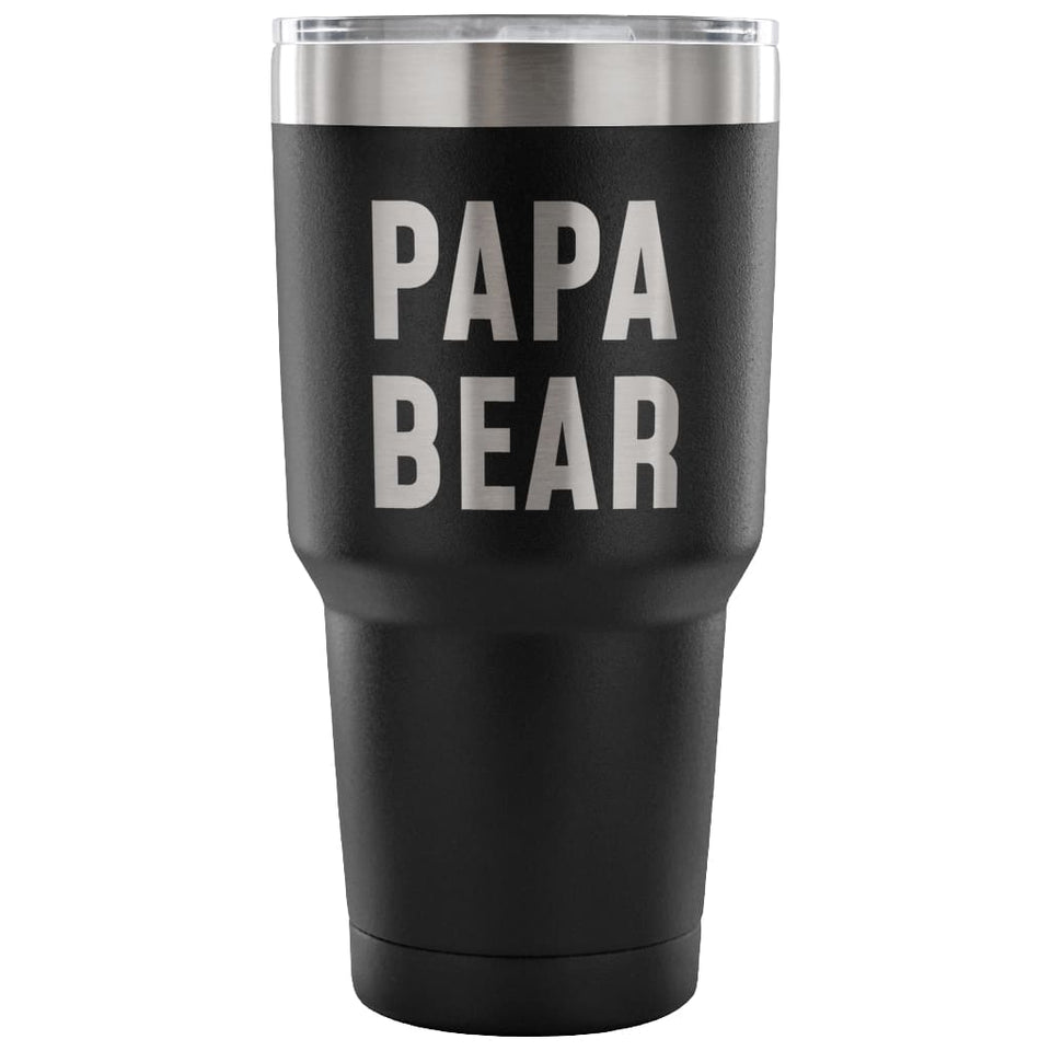Gift for Dad: Papa Bear Vacuum Tumbler - Outdoor Father's Day