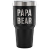 Papa Bear Vacuum Tumbler - Outdoor Fathers Day - 30 Ounce Vacuum Tumbler - Black - Custom Made Tumblers