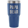 Papa Bear Vacuum Tumbler - Outdoor Fathers Day - 30 Ounce Vacuum Tumbler - Blue - Custom Made Tumblers