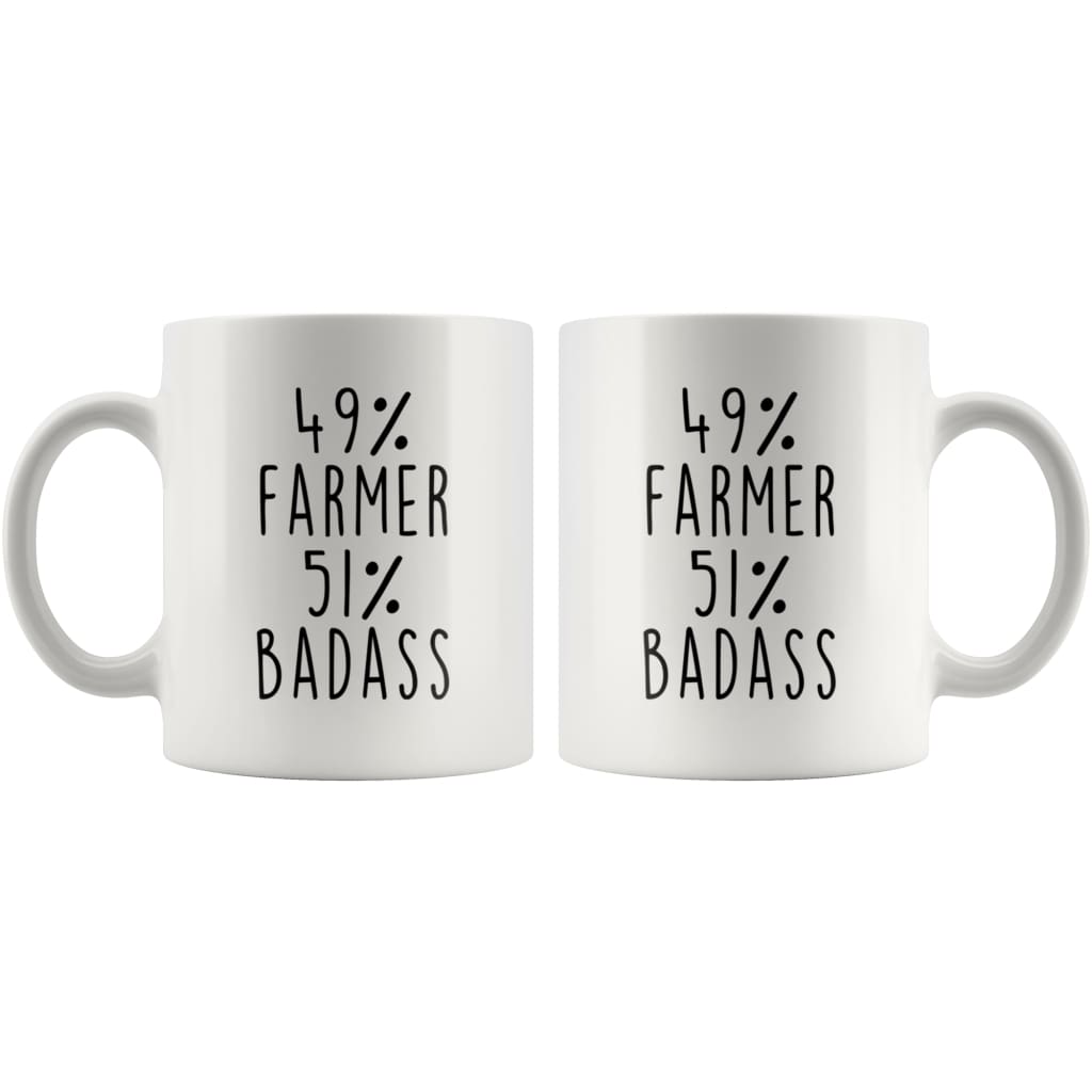 Gift for Farmer: 49% Farmer 51% Badass Coffee Mug — photo 3