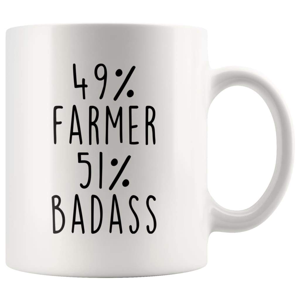 Gift for Farmer: 49% Farmer 51% Badass Coffee Mug — photo 1