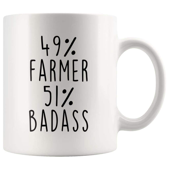 49% Farmer 51% Badass Coffee Mug | Gift for Farmer $14.99 | Farmer Coffee Mug Drinkware