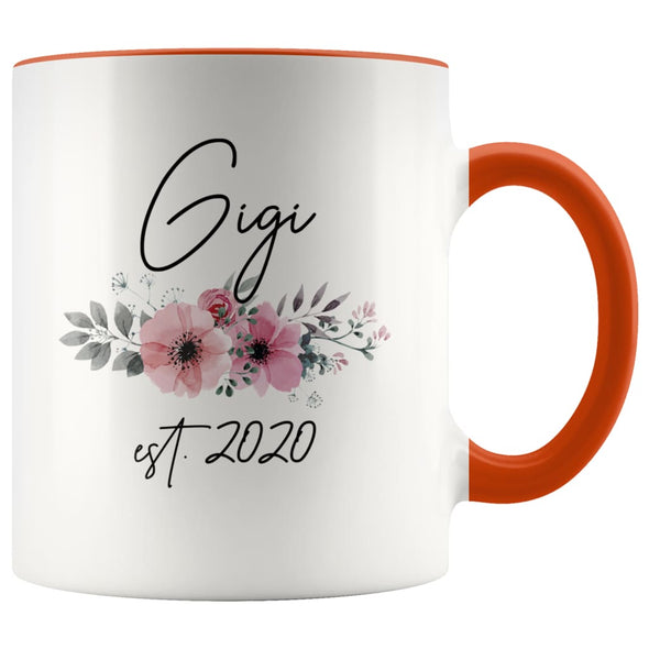 Gigi Est 2020 Pregnancy Announcement Gift to New Gigi Coffee Mug 11oz $14.99 | Orange Drinkware