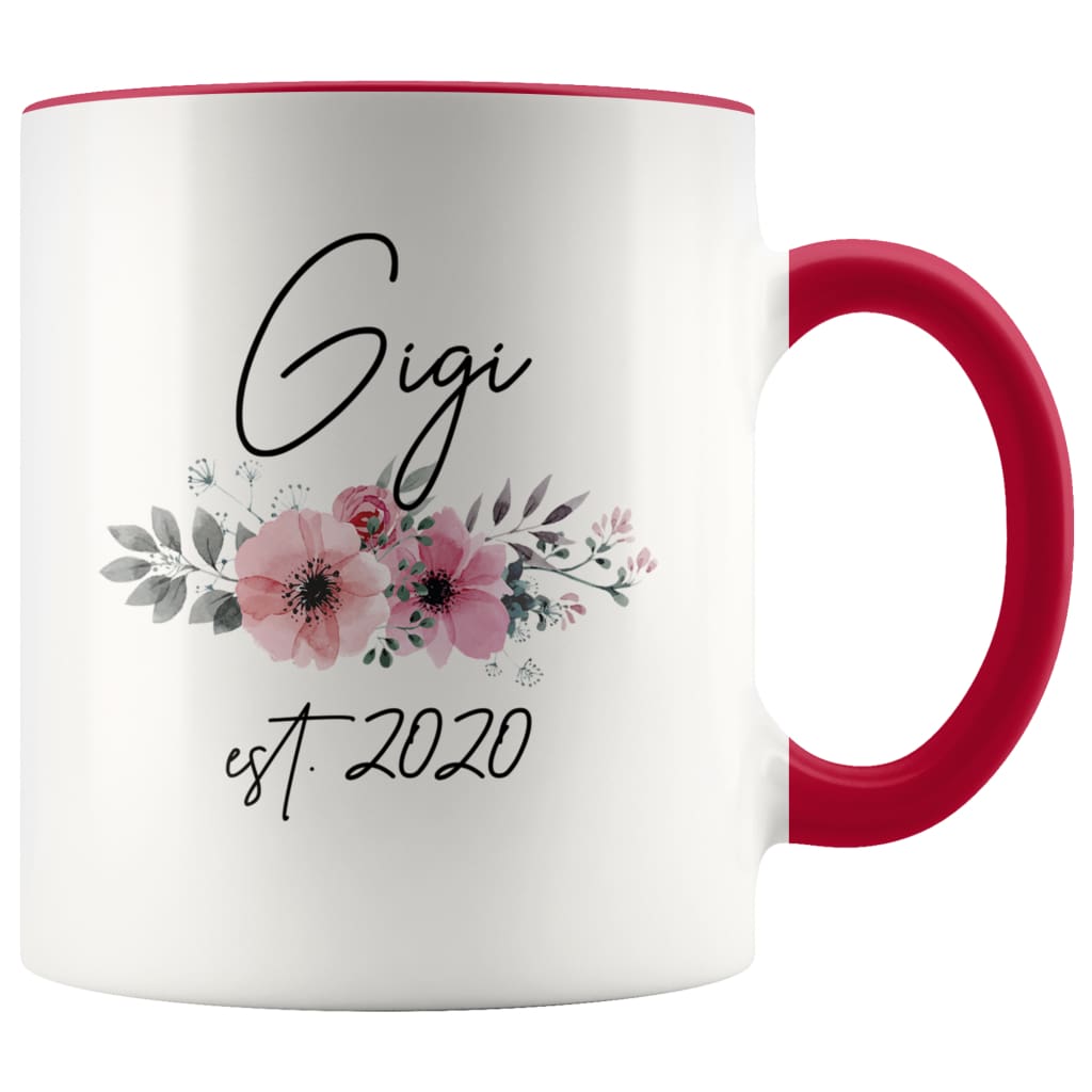 Gigi Est 2020 Pregnancy Announcement Gift to New Gigi Coffee Mug 11oz $14.99 | Red Drinkware