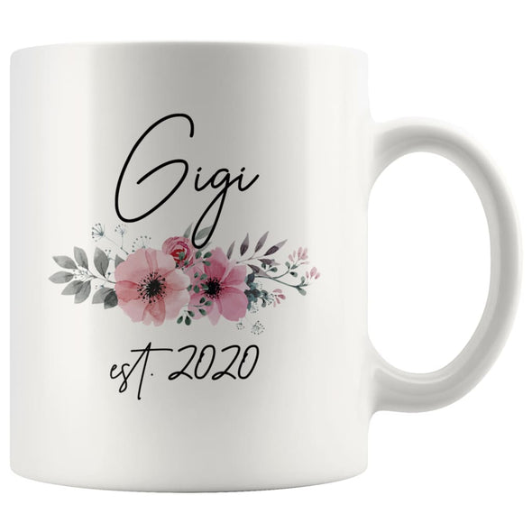 Gigi Est 2020 Pregnancy Announcement Gift to New Gigi Coffee Mug 11oz $14.99 | White Drinkware