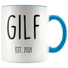 GILF Est 2021 New Grandma Gift Coffee Mug Funny Mother’s Day $14.99 | Blue Drinkware