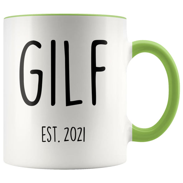 GILF Est 2021 New Grandma Gift Coffee Mug Funny Mother’s Day $14.99 | Green Drinkware