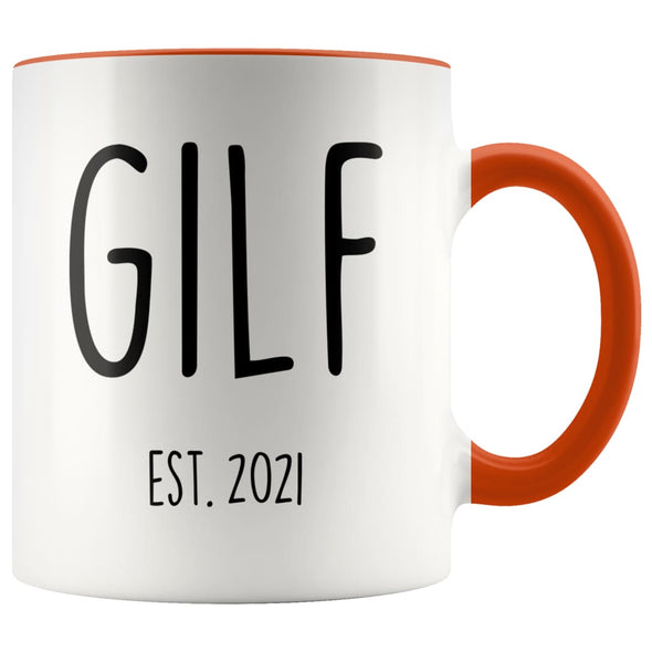 GILF Est 2021 New Grandma Gift Coffee Mug Funny Mother’s Day $14.99 | Orange Drinkware