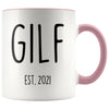 GILF Est 2021 New Grandma Gift Coffee Mug Funny Mother’s Day $14.99 | Pink Drinkware