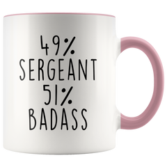 Load image into Gallery viewer, Sergeant Gifts Police Sgt Coffee Cup 49% Sergeant 51% Badass Funny Sergeant Mug