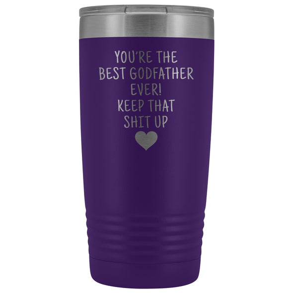Godfather Gifts: Best Godfather Ever! Insulated Tumbler $29.99 | Purple Tumblers