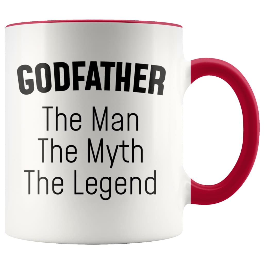 Godfather Gifts Godfather The Man The Myth The Legend Godfather Christmas Birthday Coffee Mug $14.99 | Red Drinkware