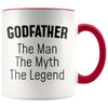Godfather Gifts Godfather The Man The Myth The Legend Godfather Christmas Birthday Coffee Mug $14.99 | Red Drinkware