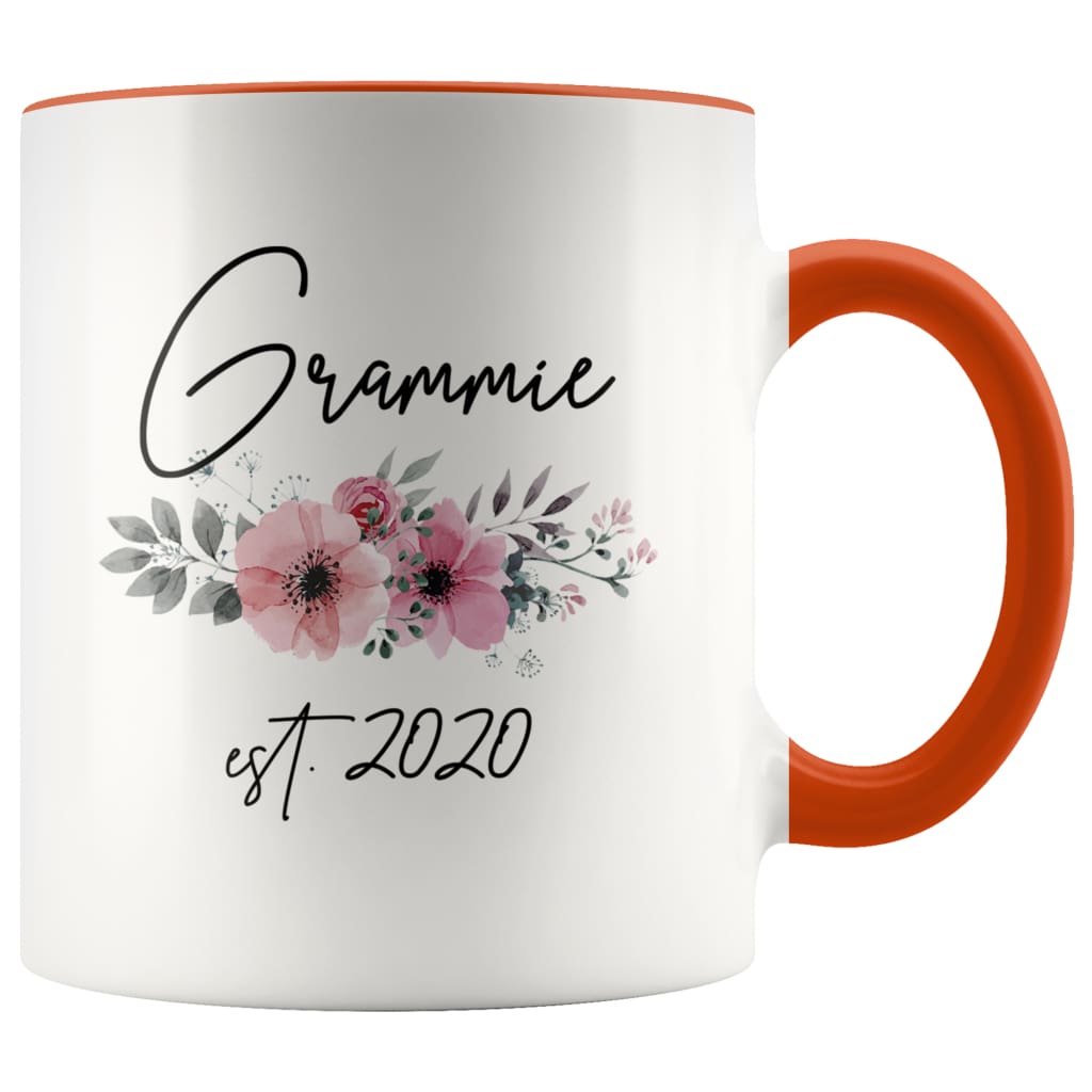 Grammie Est 2020 Pregnancy Announcement Gift to New Grammie Coffee Mug 11oz $14.99 | Orange Drinkware