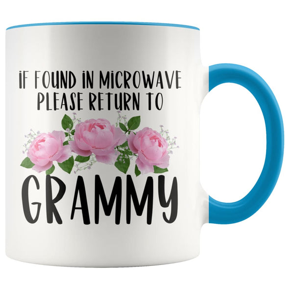 Grammy Gift Ideas for Mother’s Day If Found In Microwave Please Return To Grammy Coffee Mug Tea Cup 11 ounce $14.99 | Blue Drinkware