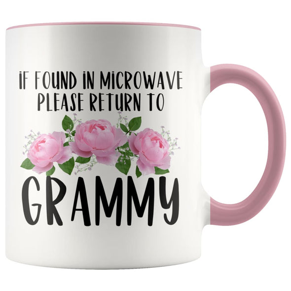 Grammy Gift Ideas for Mother’s Day If Found In Microwave Please Return To Grammy Coffee Mug Tea Cup 11 ounce $14.99 | Pink Drinkware