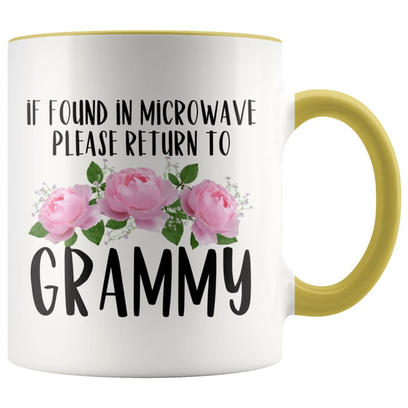 Grammy Gift Ideas for Mother’s Day If Found In Microwave Please Return To Grammy Coffee Mug Tea Cup 11 ounce $14.99 | Yellow Drinkware
