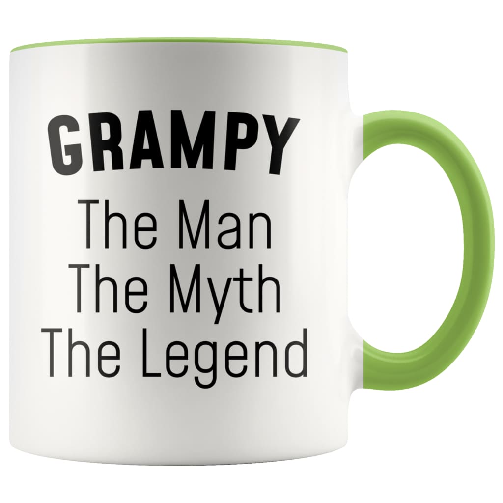 Grampy Gifts Grampy The Man The Myth The Legend Grampy Christmas Birthday Coffee Mug $14.99 | Green Drinkware