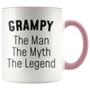 Grampy Gifts Grampy The Man The Myth The Legend Grampy Christmas Birthday Coffee Mug $14.99 | Pink Drinkware