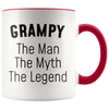 Grampy Gifts Grampy The Man The Myth The Legend Grampy Christmas Birthday Coffee Mug $14.99 | Red Drinkware