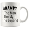 Grampy Gifts Grampy The Man The Myth The Legend Grampy Christmas Birthday Coffee Mug $14.99 | White Drinkware