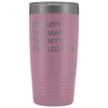 Grampy Gifts Grampy The Man The Myth The Legend Stainless Steel Vacuum Travel Mug Insulated Tumbler 20oz $31.99 | Light Purple Tumblers