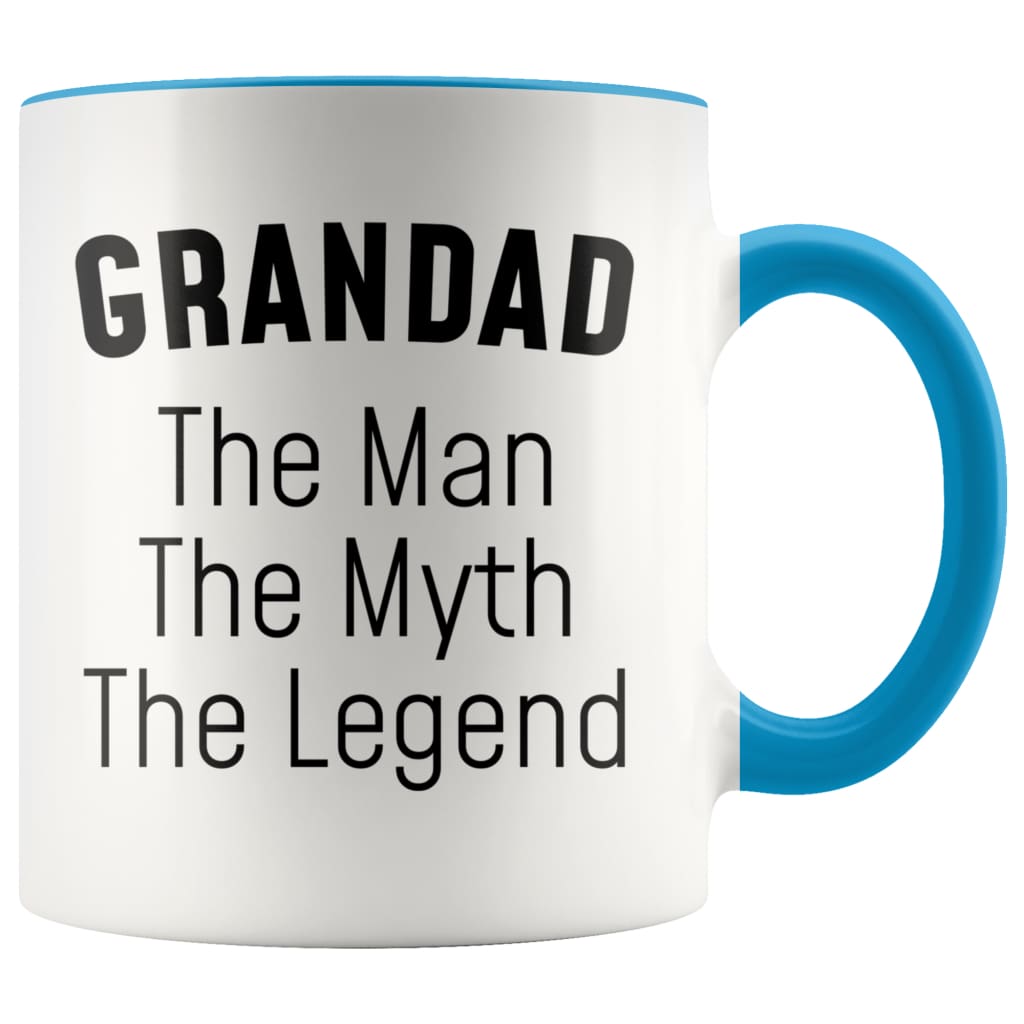 Grandad Gifts Grandad The Man The Myth The Legend Grandad Christmas Birthday Father’s Day Coffee Mug $14.99 | Blue Drinkware