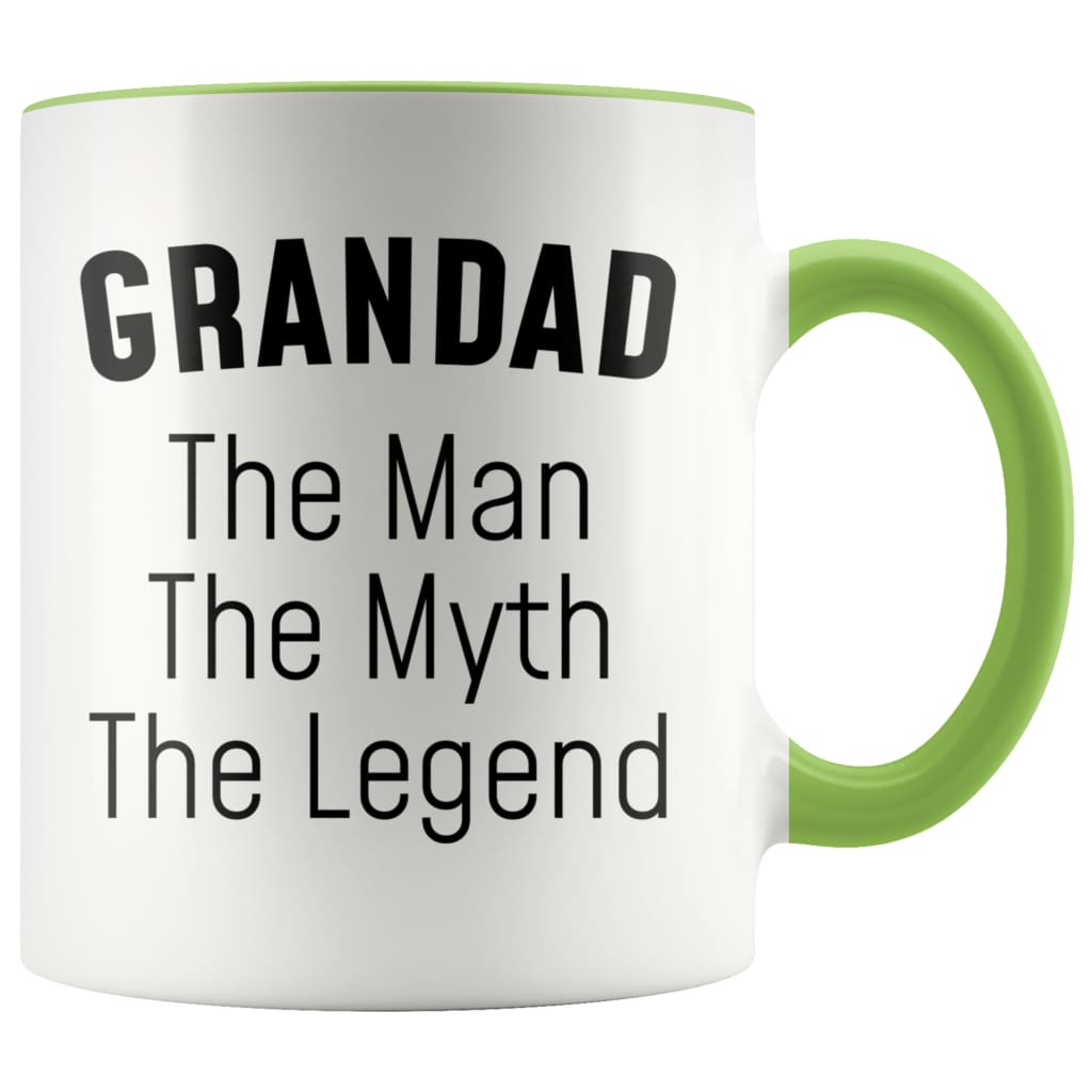 Grandad Gifts Grandad The Man The Myth The Legend Grandad Christmas Birthday Father’s Day Coffee Mug $14.99 | Green Drinkware