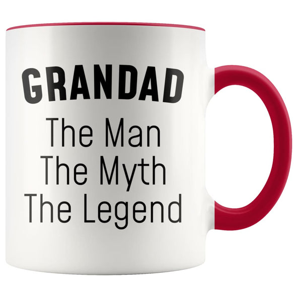 Grandad Gifts Grandad The Man The Myth The Legend Grandad Christmas Birthday Father’s Day Coffee Mug $14.99 | Red Drinkware