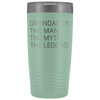 Grandaddy Gifts Grandaddy The Man The Myth The Legend Stainless Steel Vacuum Travel Mug Insulated Tumbler 20oz $31.99 | Teal Tumblers