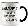 Granddad Gifts Granddad The Man The Myth The Legend Granddad Christmas Grandpa Birthday Father’s Day Coffee Mug $14.99 | Black Drinkware