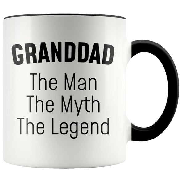 Granddad Gifts Granddad The Man The Myth The Legend Granddad Christmas Grandpa Birthday Father’s Day Coffee Mug $14.99 | Black Drinkware