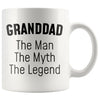 Granddad Gifts Granddad The Man The Myth The Legend Granddad Christmas Grandpa Birthday Father’s Day Coffee Mug $14.99 | White Drinkware