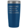 Granddad Gifts Granddad The Man The Myth The Legend Stainless Steel Vacuum Travel Mug Insulated Tumbler 20oz $31.99 | Blue Tumblers