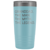 Granddad Gifts Granddad The Man The Myth The Legend Stainless Steel Vacuum Travel Mug Insulated Tumbler 20oz $31.99 | Light Blue Tumblers