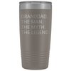 Granddad Gifts Granddad The Man The Myth The Legend Stainless Steel Vacuum Travel Mug Insulated Tumbler 20oz $31.99 | Pewter Tumblers