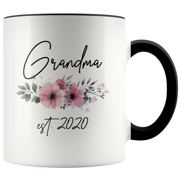 Grandma Est 2020 Pregnancy Announcement Gift to New Grandma Coffee Mug 11oz $14.99 | Black Drinkware