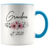Grandma Est 2020 Pregnancy Announcement Gift to New Grandma Coffee Mug 11oz $14.99 | Blue Drinkware