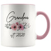 Grandma Est 2020 Pregnancy Announcement Gift to New Grandma Coffee Mug 11oz $14.99 | Pink Drinkware
