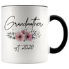 Grandmother Est 2020 Pregnancy Announcement Gift to New Grandmother Coffee Mug 11oz $14.99 | Black Drinkware
