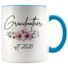 Grandmother Est 2020 Pregnancy Announcement Gift to New Grandmother Coffee Mug 11oz $14.99 | Blue Drinkware