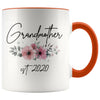Grandmother Est 2020 Pregnancy Announcement Gift to New Grandmother Coffee Mug 11oz $14.99 | Orange Drinkware