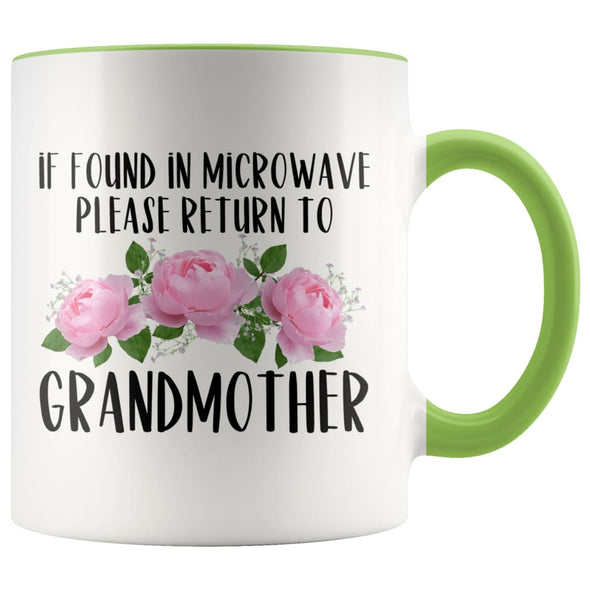 Grandmother Gift Ideas for Mother’s Day If Found In Microwave Please Return To Grandmother Coffee Mug Tea Cup 11 ounce $14.99 | Green 